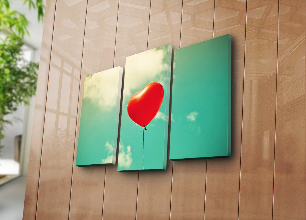 Quadro Decorativo em Tela (Conjunto de 3), Multicolor, Tela Suede 100%, Moldura de Madeira, 45 x 66 cm