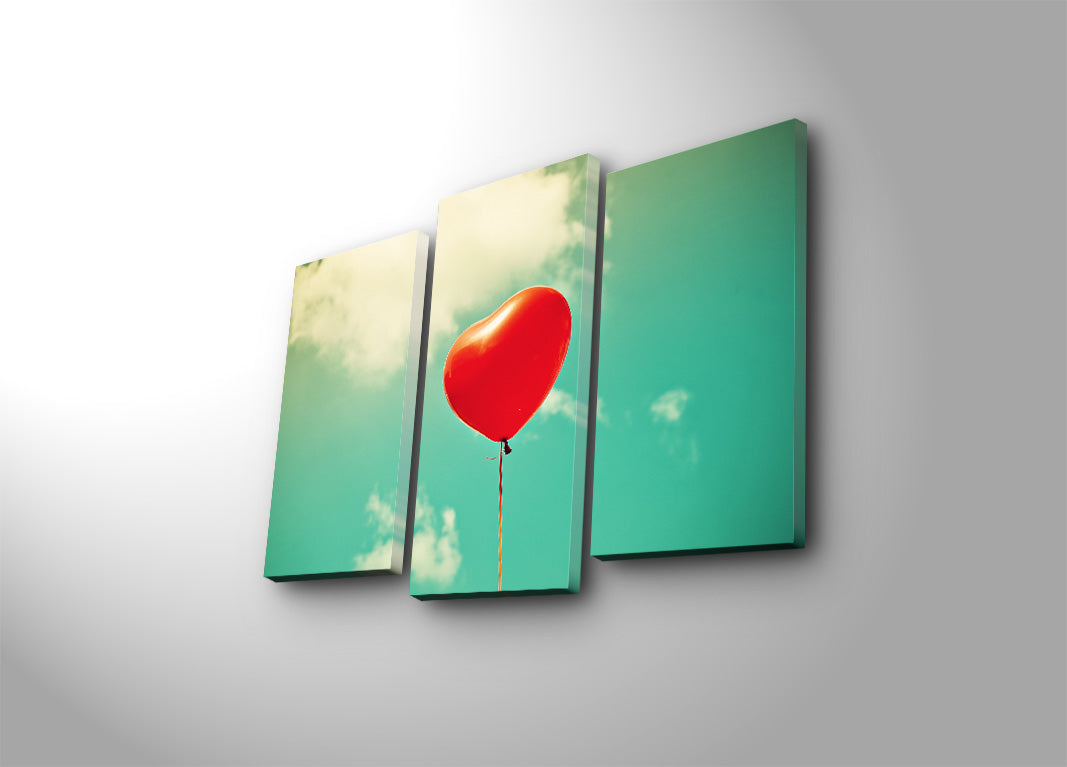 Quadro Decorativo em Tela (Conjunto de 3), Multicolor, Tela Suede 100%, Moldura de Madeira, 45 x 66 cm