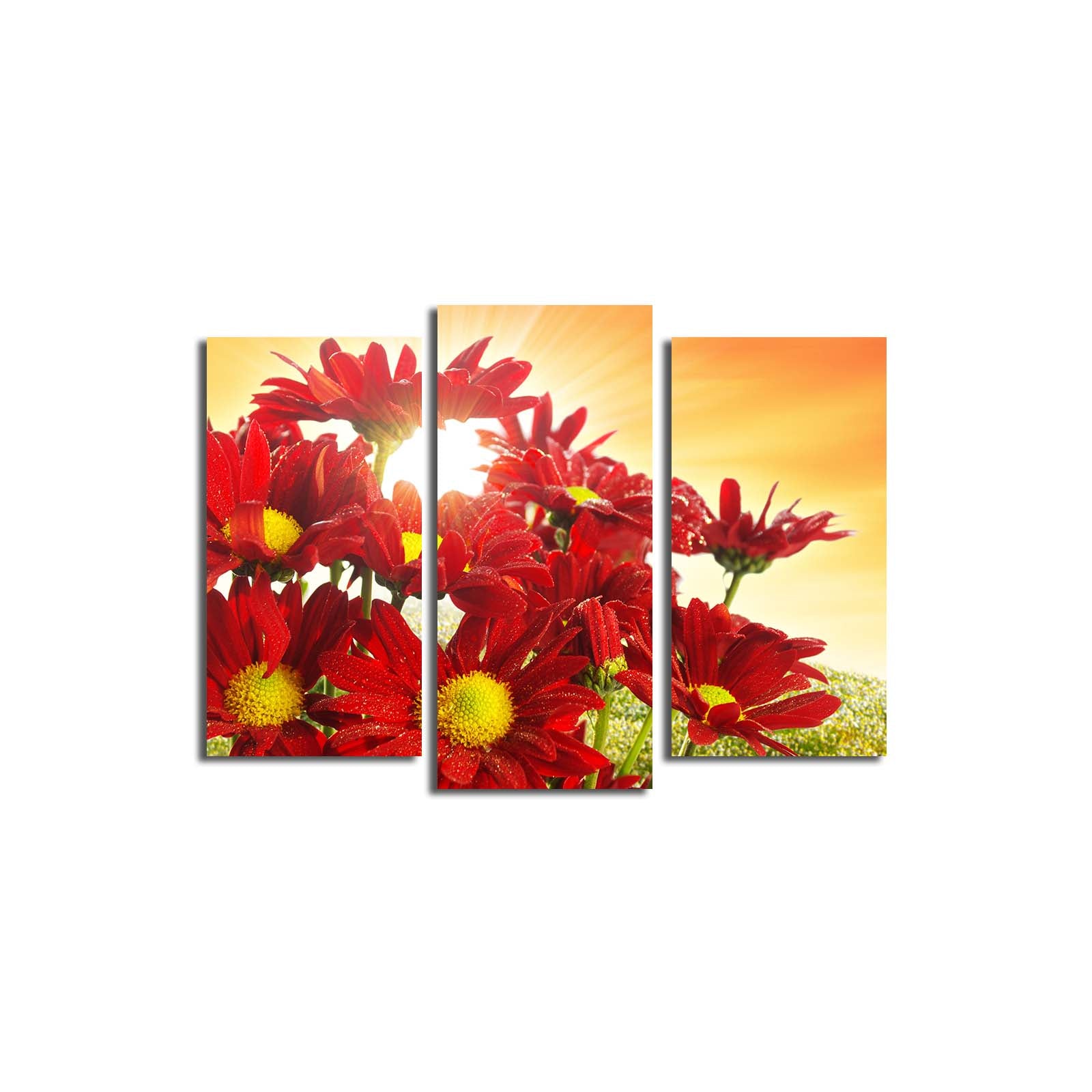 Quadro Decorativo em Tela Suede 100% Multicolor (Conjunto 3 Peças) 45x66 cm com Moldura de Madeira 3 cm – 3PATK-56