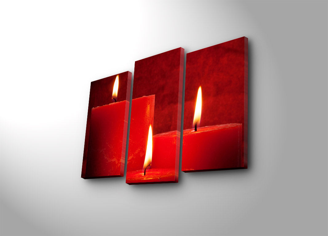 3PATK-59 — Conjunto de Telas Decorativas Multicolor (3 Peças), Suede 100%, Moldura em Madeira 3 cm, Tamanho Total 45 x 66 cm