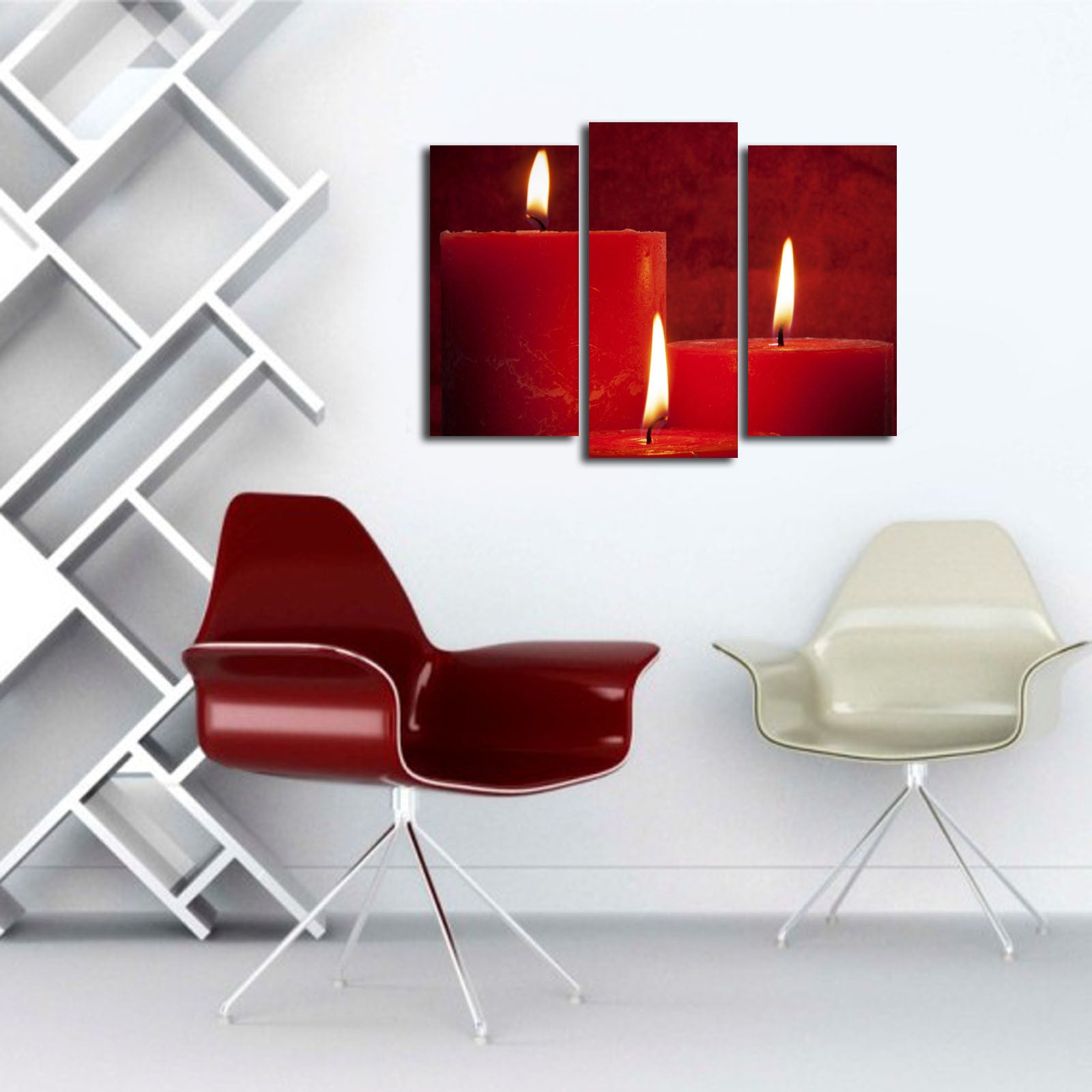 3PATK-59 — Conjunto de Telas Decorativas Multicolor (3 Peças), Suede 100%, Moldura em Madeira 3 cm, Tamanho Total 45 x 66 cm