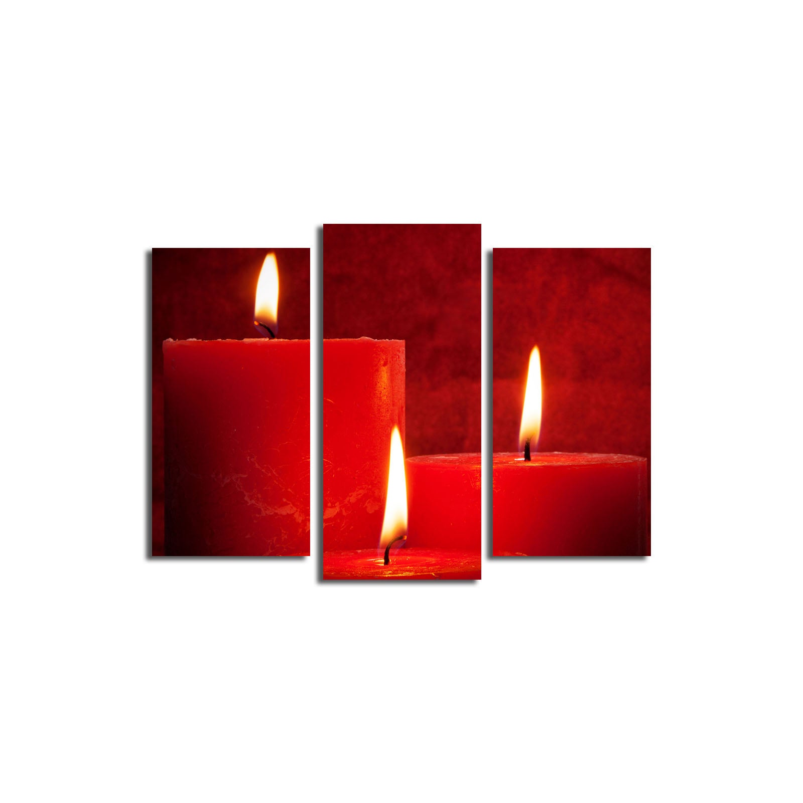 3PATK-59 — Conjunto de Telas Decorativas Multicolor (3 Peças), Suede 100%, Moldura em Madeira 3 cm, Tamanho Total 45 x 66 cm