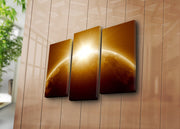 Quadro Decorativo em Tela (3 Peças) Multicolor 3PATK-60 – Suede 100%, Moldura de Madeira 3 cm, Total 45x66 cm