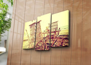 Tela Decorativa em Suede 100% (Canvas) – Conjunto 3 Peças Multicolor com Moldura de Madeira 3 cm, Tamanho Total 45 x 66 cm – 3PATK-62