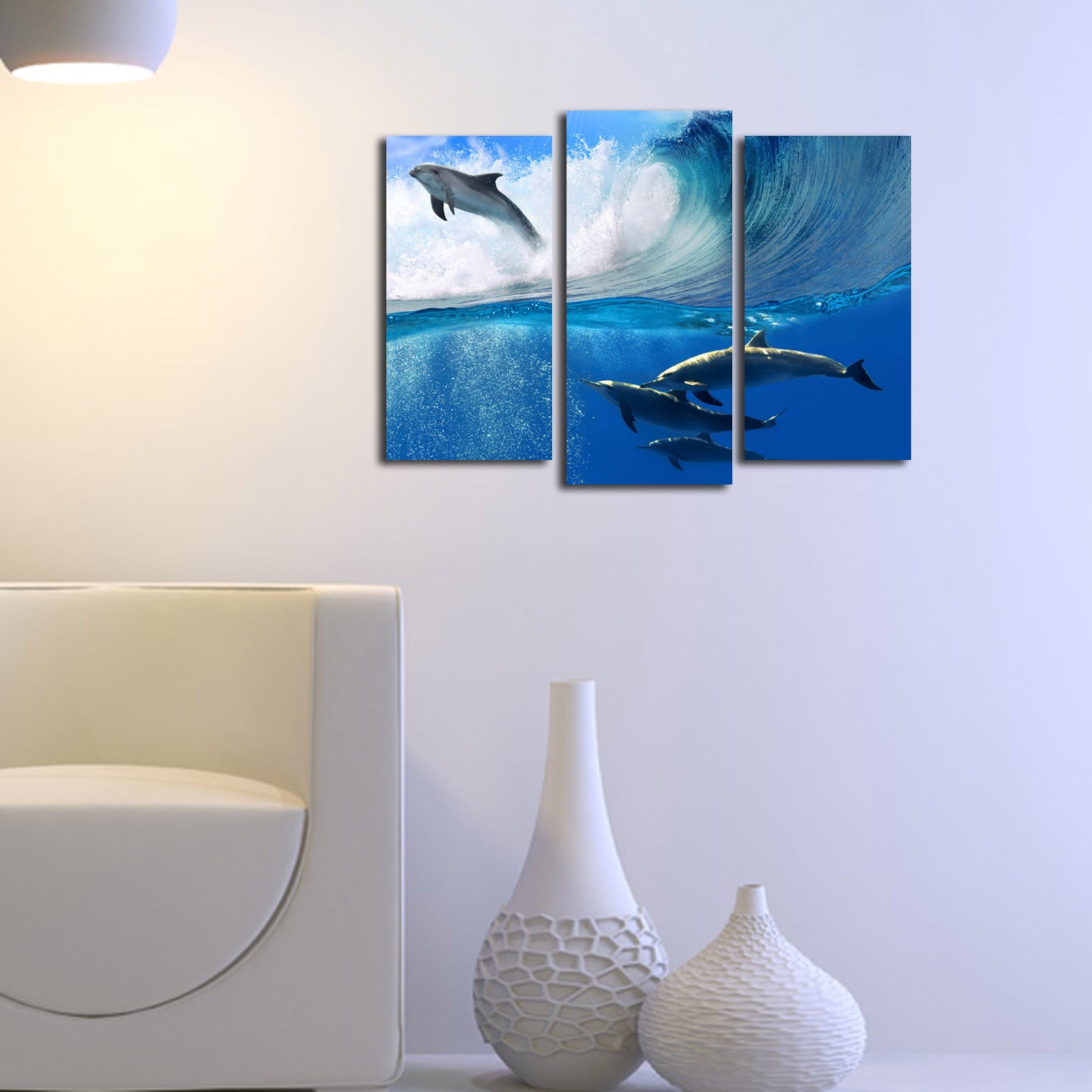 Quadro Decorativo em Tela Multicolor (3 Peças) 45 x 66 cm | Tela de Camurça 100% | Moldura de Madeira 3 cm – 3PATK-65