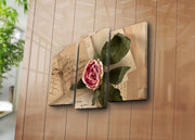 Tríptico Multicolor 3PATK-69 em Tela Suede com Moldura de Madeira – 45 x 66 cm