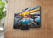 Quadro Decorativo em Tela (3 Peças) Multicolor 3PATK-70 – Suede 100%, Moldura de Madeira 3 cm, Tamanho Total 45 x 66 cm