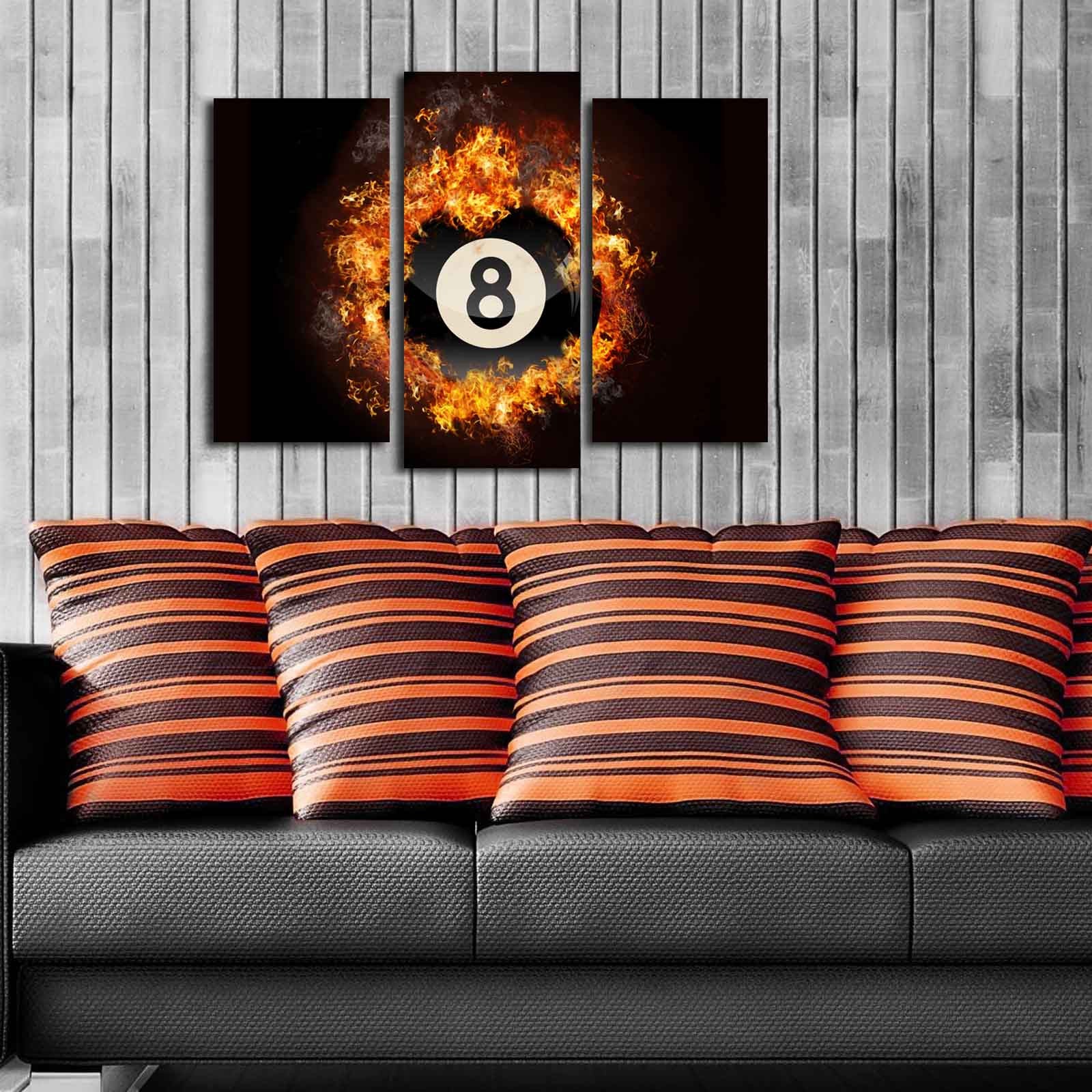 Conjunto 3 Telas Decorativas Multicolor em Camurça com Moldura de Madeira – 3PATK-71 (45 x 66 cm)