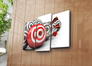 Quadro Decorativo Tríptico Multicolor em Canvas Suede 100% com Moldura 100% Madeira (3 Peças) — 45 x 66 cm