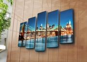 Quadro Decorativo em Tela 5 Peças Multicolor 70x105 cm | 100% Tela Camurça | Moldura de Madeira 3 cm – 5PATK-7