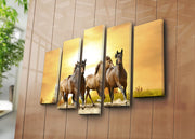 Conjunto de Telas Decorativas Multicor (5 Peças) – Suede 100%, Moldura de Madeira 3 cm, 70 x 105 cm – 5PATK-13