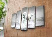 Conjunto de Quadros Decorativos Multicolor (5 Peças) – Suede 100%, Moldura 100% Madeira 3 cm – 70 x 105 cm (5PATK-19)