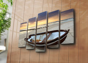 Conjunto de Quadros Decorativos em Tela (5 Peças) Multicolor — 70 x 105 cm, Moldura de Madeira