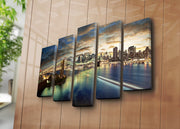 Quadro Decorativo em Tela Suede Multicolor 5 Peças com Moldura de Madeira, 70 x 105 cm (5PATK-25)