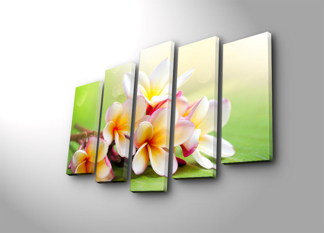 Quadro Decorativo em Tela (5 Peças) Multicolor — 70x105 cm, Moldura de Madeira