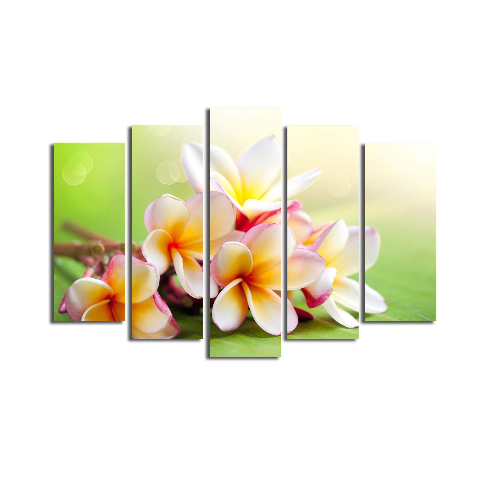 Quadro Decorativo em Tela (5 Peças) Multicolor — 70x105 cm, Moldura de Madeira