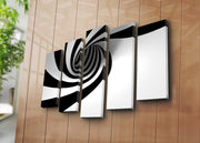 Quadro Decorativo em Tela Multicolor (Conjunto 5 Peças) 70x105 cm – 100% Camurça, Moldura de Madeira 3 cm | 5PATK-32