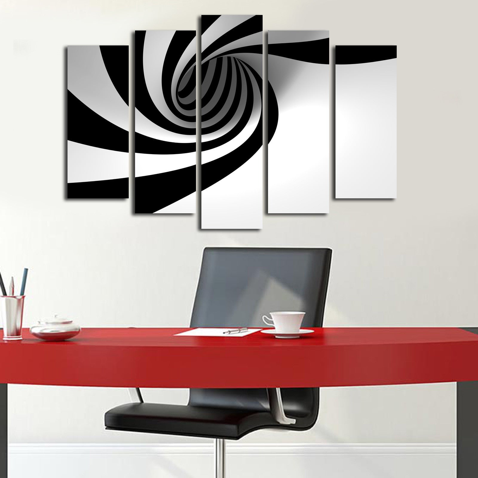 Quadro Decorativo em Tela Multicolor (Conjunto 5 Peças) 70x105 cm – 100% Camurça, Moldura de Madeira 3 cm | 5PATK-32