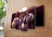 Quadro Decorativo em Tela Camurça 100% (Conjunto de 5 Peças) Multicolor — 70 x 105 cm — Moldura de Madeira 3 cm