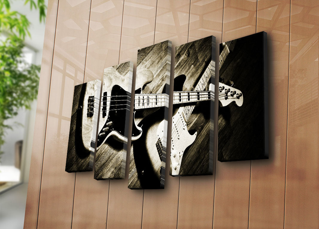 Quadro Decorativo em Tela (5 Peças) Multicolor 70x105 cm – Tela de Camurça 100% | Moldura de Madeira 3 cm