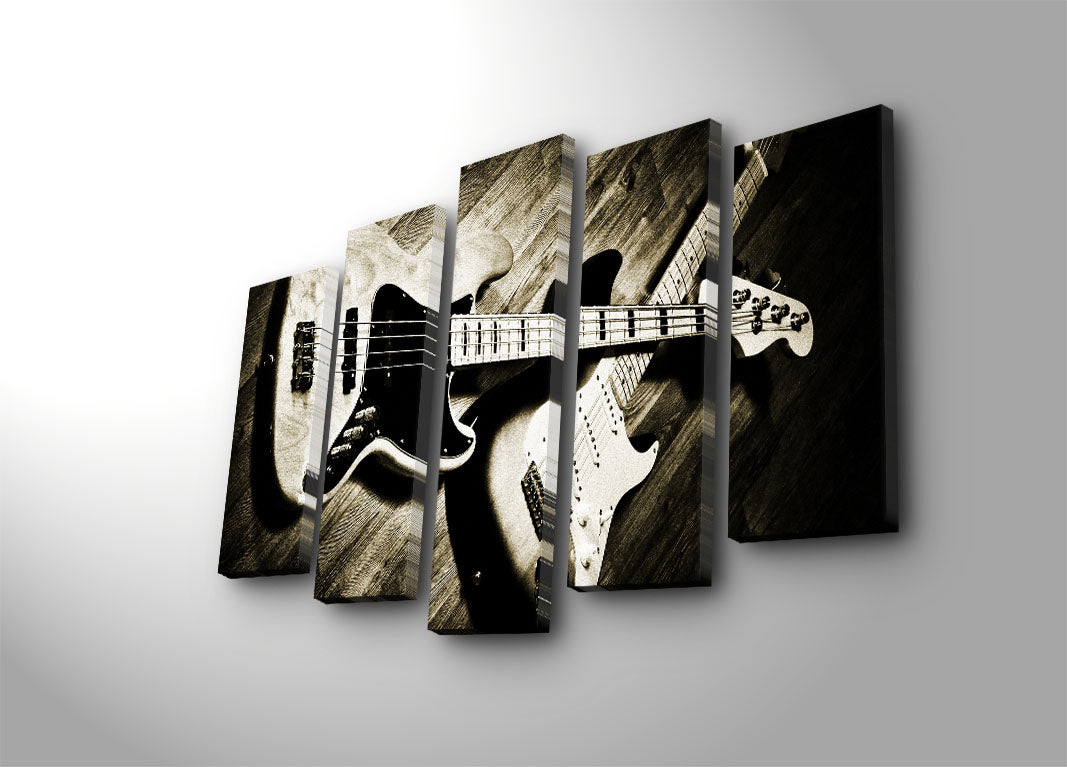 Quadro Decorativo em Tela (5 Peças) Multicolor 70x105 cm – Tela de Camurça 100% | Moldura de Madeira 3 cm