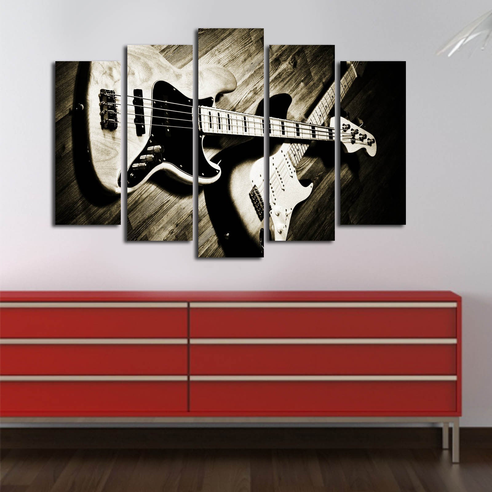 Quadro Decorativo em Tela (5 Peças) Multicolor 70x105 cm – Tela de Camurça 100% | Moldura de Madeira 3 cm