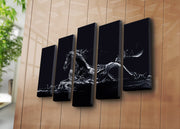 Conjunto de Quadros em Tela (5 Peças) Multicolor 70x105 cm | Tela Suede 100% | Moldura de Madeira 3 cm – 5PATK-40