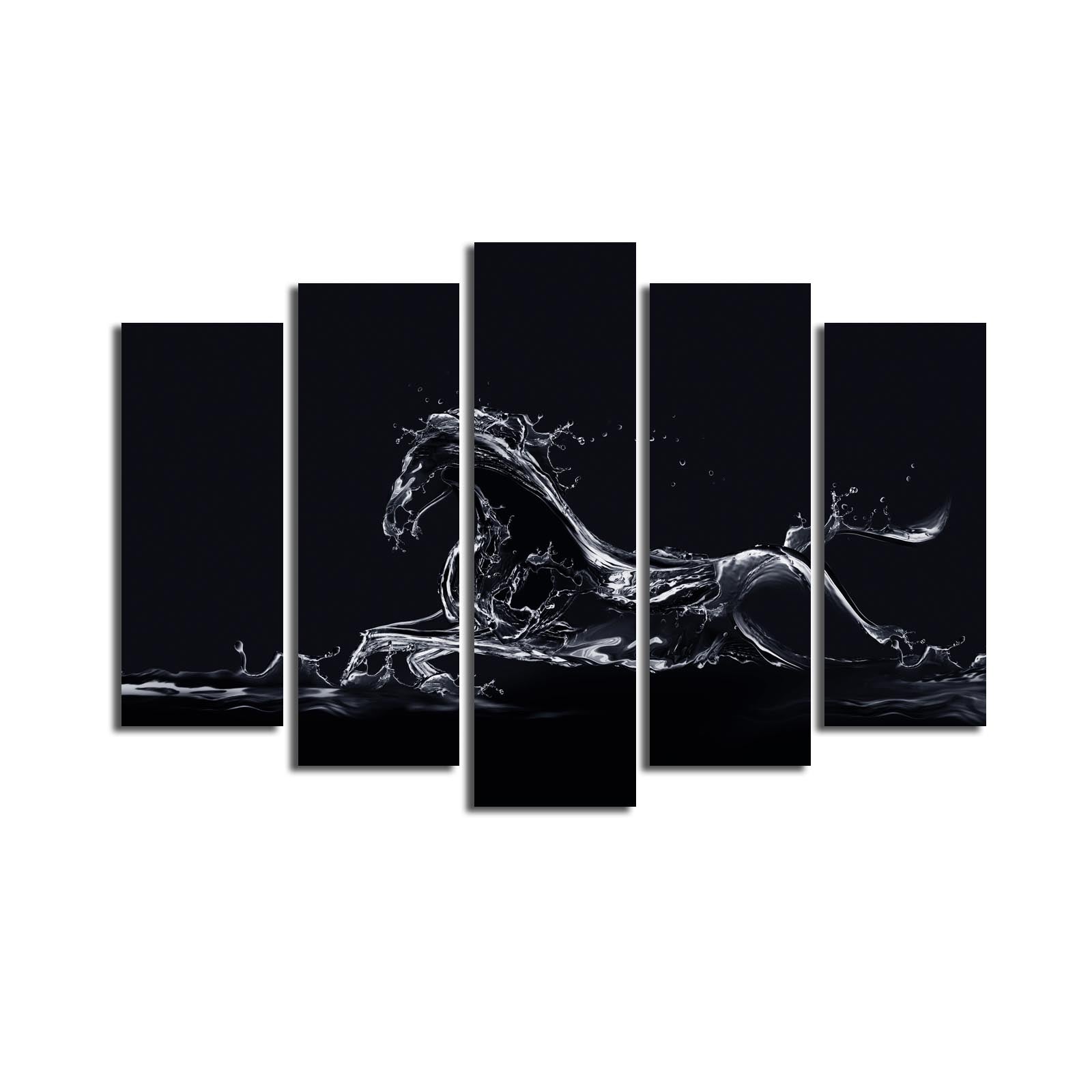 Conjunto de Quadros em Tela (5 Peças) Multicolor 70x105 cm | Tela Suede 100% | Moldura de Madeira 3 cm – 5PATK-40