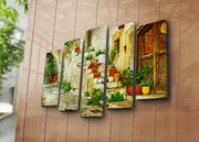 Quadro Decorativo em Tela Suede Multicolor (5 Peças) com Moldura 100% Madeira 3 cm – 70 x 105 cm