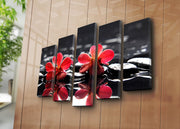 Quadro Decorativo em Tela 5 Peças Multicolor 70x105 cm | Suede 100% e Moldura de Madeira | 5PATK-45