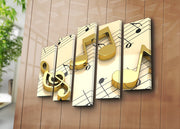 Quadro Decorativo em Tela Suede 100% (5 Peças) Multicolor com Moldura de Madeira, 70 x 105 cm – 5PATK-50