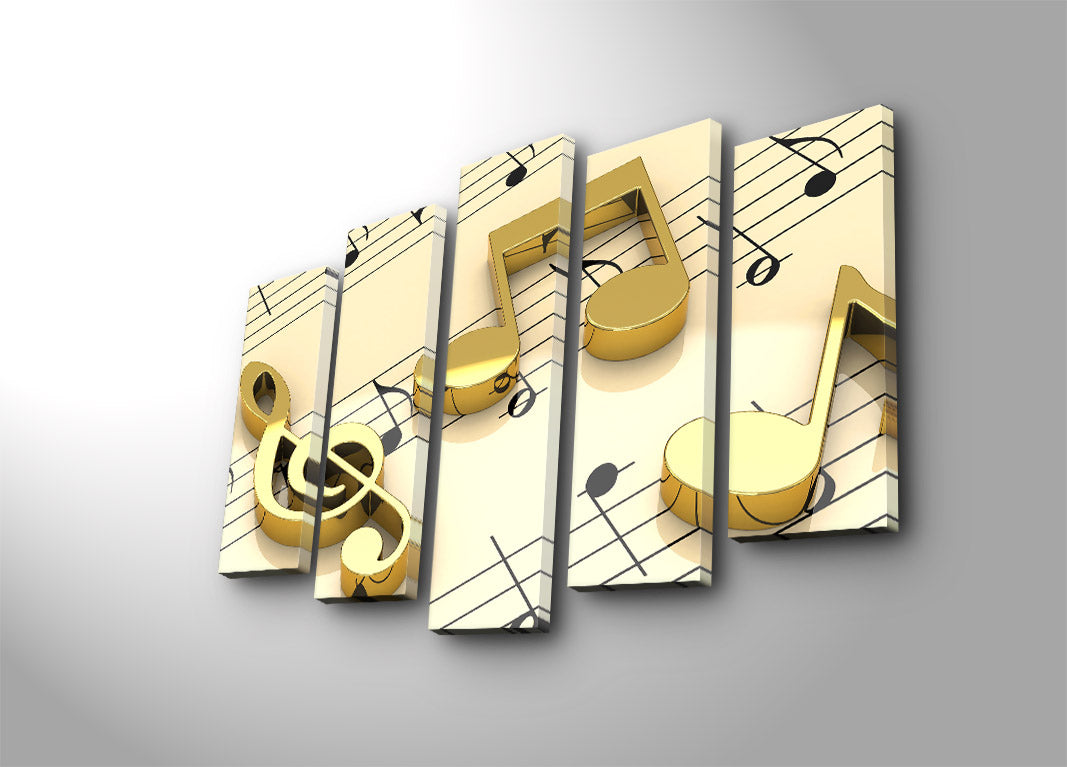 Quadro Decorativo em Tela Suede 100% (5 Peças) Multicolor com Moldura de Madeira, 70 x 105 cm – 5PATK-50