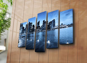 Quadro Decorativo em Tela Suede Multicolor (5 Peças) com Moldura de Madeira 3 cm – 70 x 105 cm – Modelo 5PATK-59