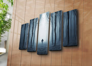 Quadro Decorativo em Tela 5 Peças Multicolor – Suede 100% com Moldura de Madeira, 70x105 cm