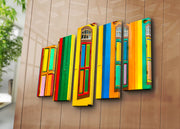 Quadro em Tela Decorativa 5 Peças Multicolor 70x105 cm | Suede 100% e Moldura de Madeira 3 cm – 5PATK-62