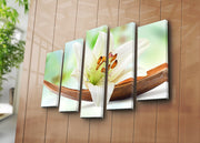 Quadro Decorativo em Tela (5 Peças) Multicolor — Camurça 100% com Moldura de Madeira, 70 x 105 cm