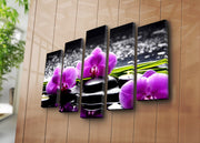 Quadro Decorativo em Tela Suede (5 Peças) Multicolor – 70x105 cm – Moldura 100% Madeira