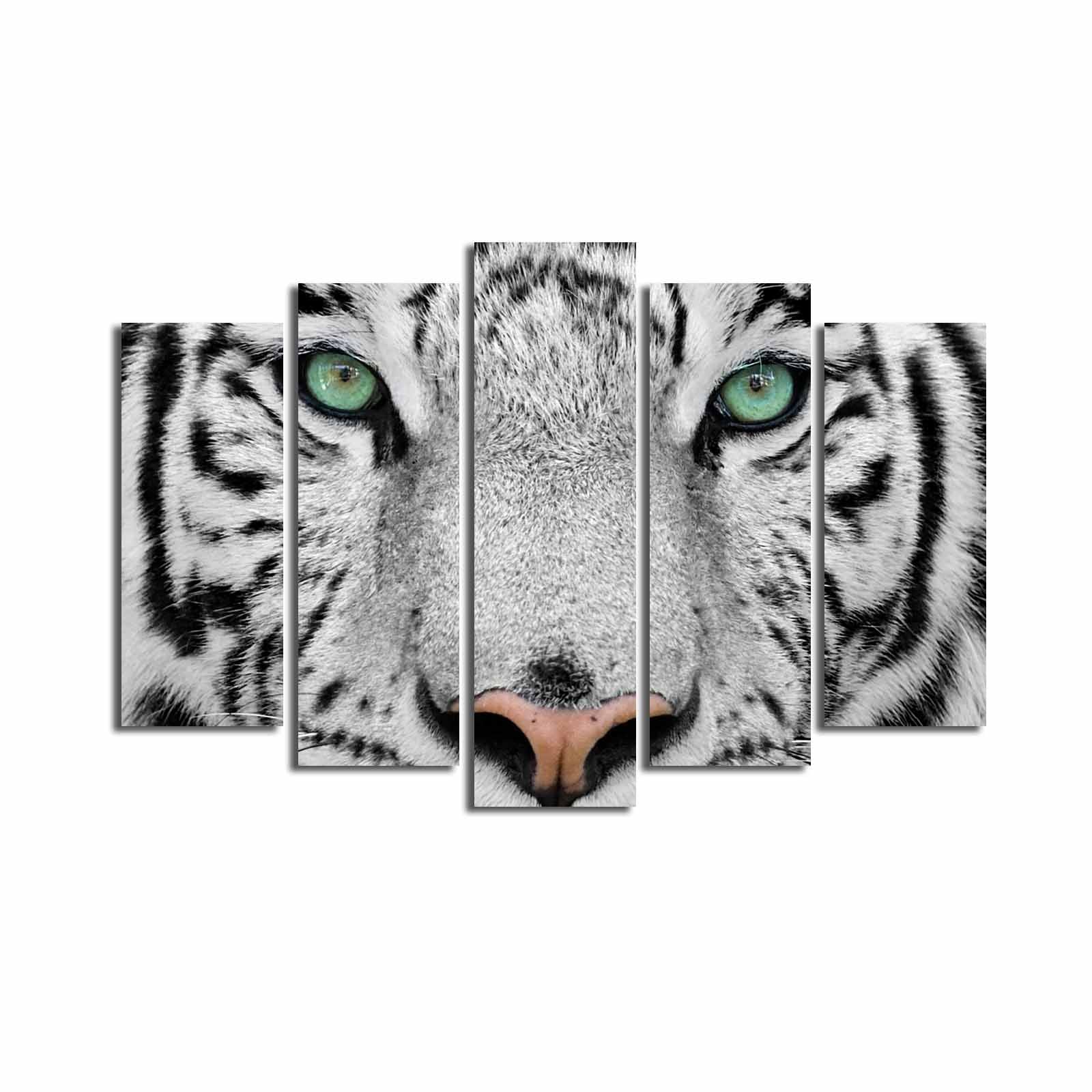 Quadro Decorativo em Tela 5 Peças Multicolor 70 x 105 cm — 5PATK-68 | Tela Suede 100% e Moldura de Madeira 3 cm