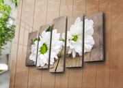 Quadro Decorativo em Tela Suede Multicolor (Conjunto 5 Peças) – Moldura de Madeira 3 cm, 70 x 105 cm