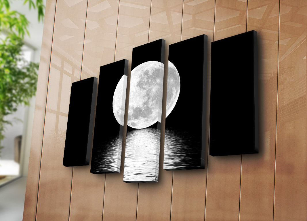 Quadro Decorativo em Tela 5 Peças Multicolor 70 x 105 cm | Suede 100% | Moldura 100% Madeira 3 cm | 5PATK-74