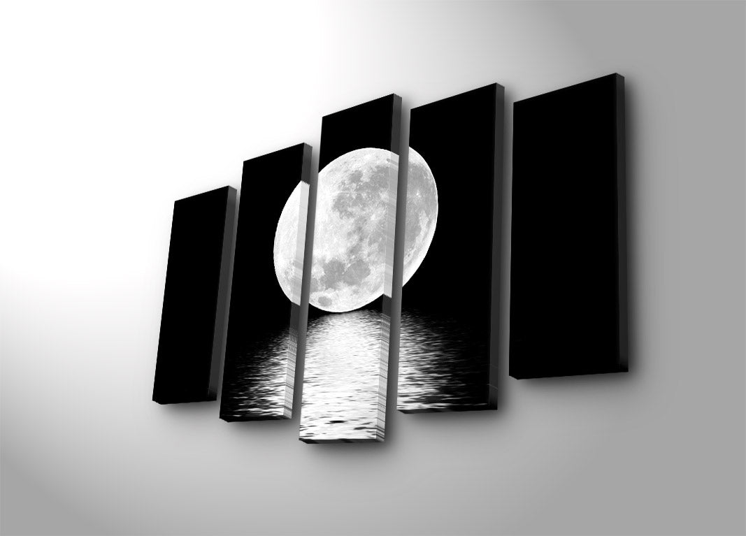 Quadro Decorativo em Tela 5 Peças Multicolor 70 x 105 cm | Suede 100% | Moldura 100% Madeira 3 cm | 5PATK-74