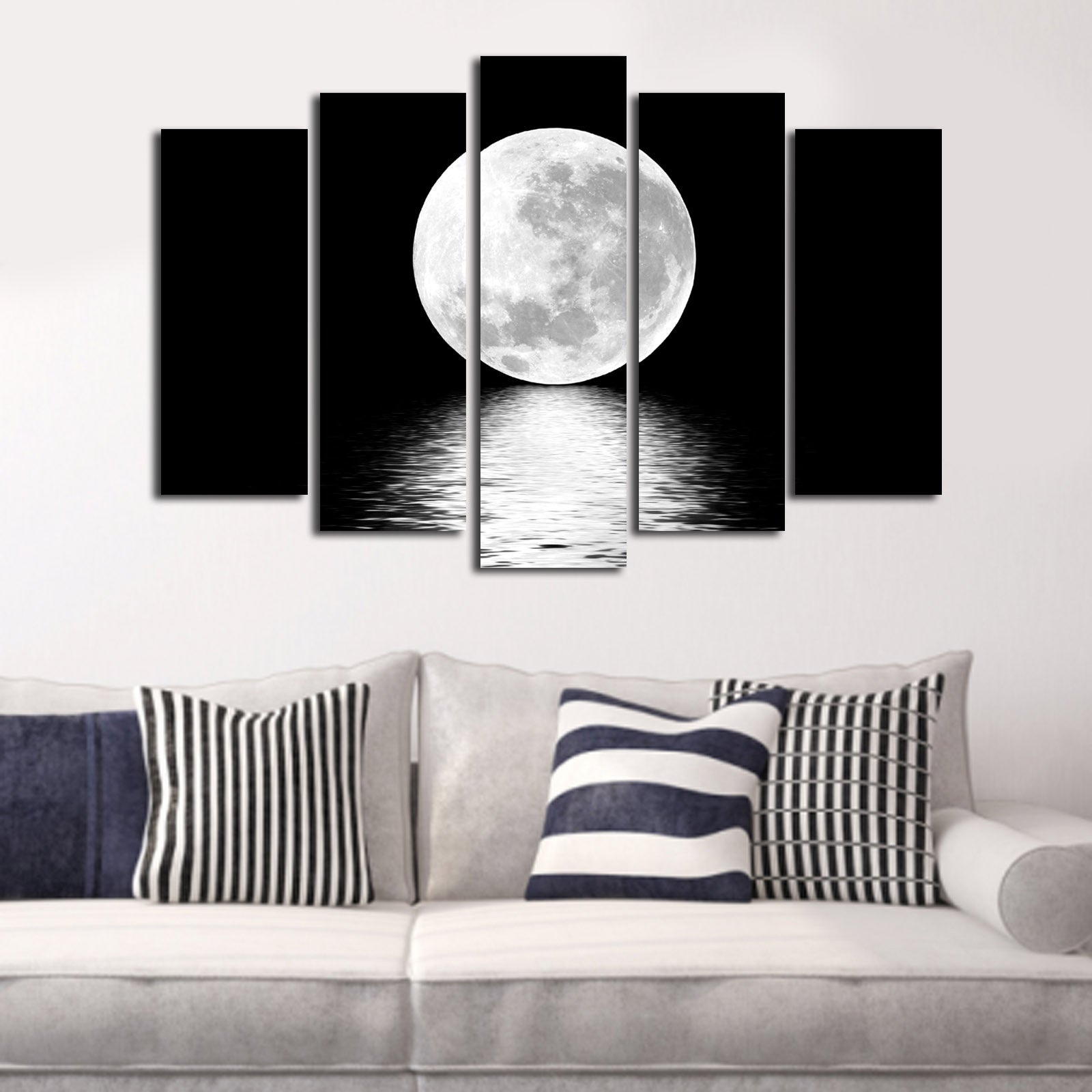 Quadro Decorativo em Tela 5 Peças Multicolor 70 x 105 cm | Suede 100% | Moldura 100% Madeira 3 cm | 5PATK-74