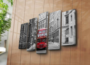 Quadro Decorativo em Tela de Camurça (5 Peças) Multicolor, Moldura de Madeira, 70 x 105 cm