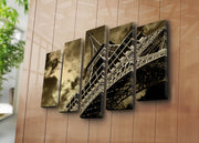 Quadro Decorativo em Tela (5 Peças) Multicolor – 70x105 cm, Tela de Camurça 100%, Moldura de Madeira 3 cm – 5PATK-77