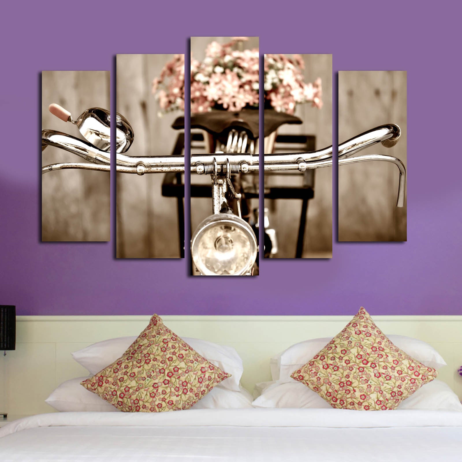 Quadro Decorativo em Tela Multicolorido (5 Peças) 70 x 105 cm — Canvas tipo Camurça 100% e Moldura de Madeira 3 cm