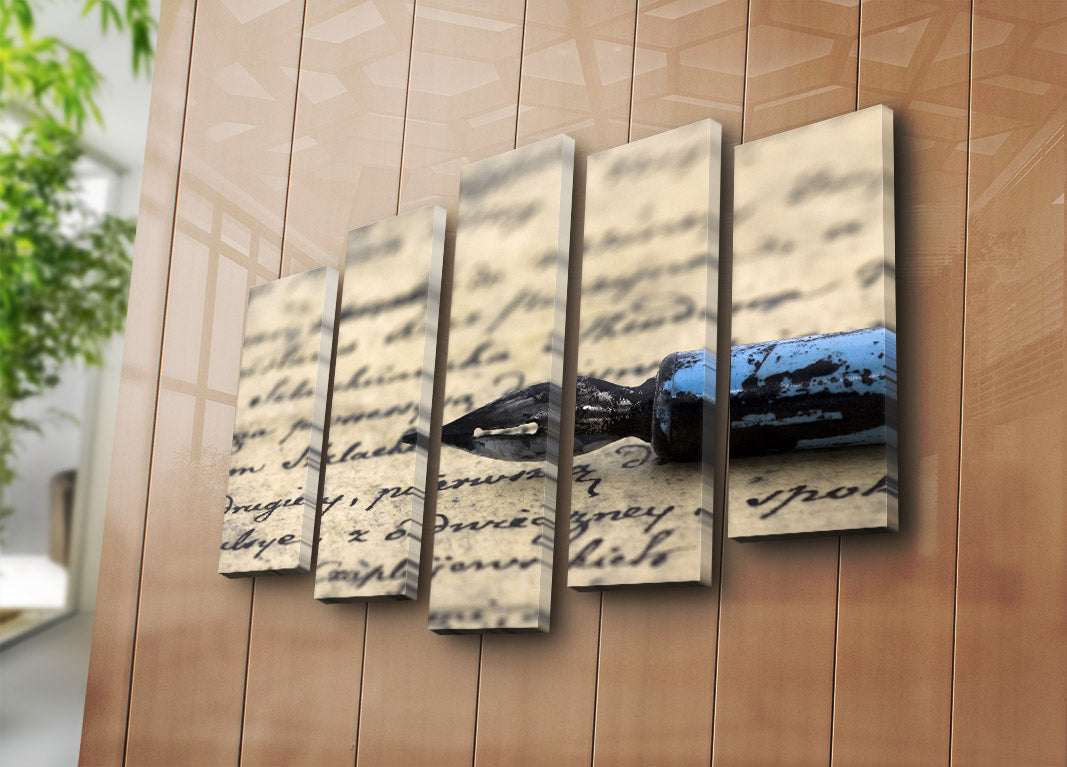 Tela Decorativa Multicolor 5 Peças em Suede Canvas, Moldura 100% Madeira (3 cm), 70x105 cm – 5PATK-80