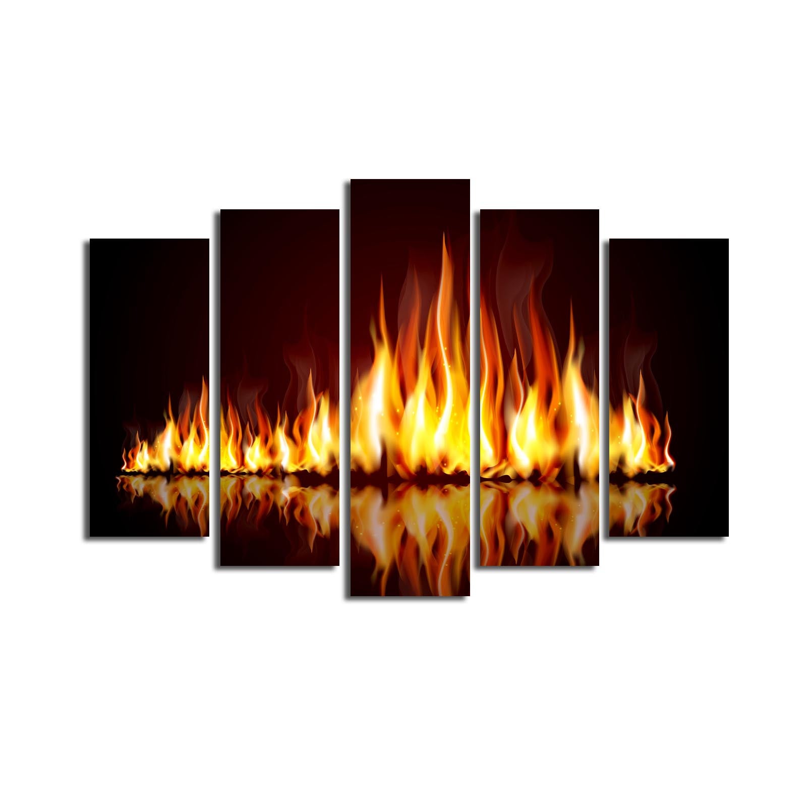 Quadro Decorativo Multicolor em Tela Suede – Conjunto de 5 Peças (70 x 105 cm) com Moldura 100% Madeira