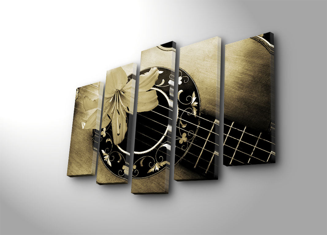 Conjunto de Quadros Decorativos Multicolor (5 Peças) – Tela 100% Suede, Moldura em Madeira 3 cm, 70 x 105 cm