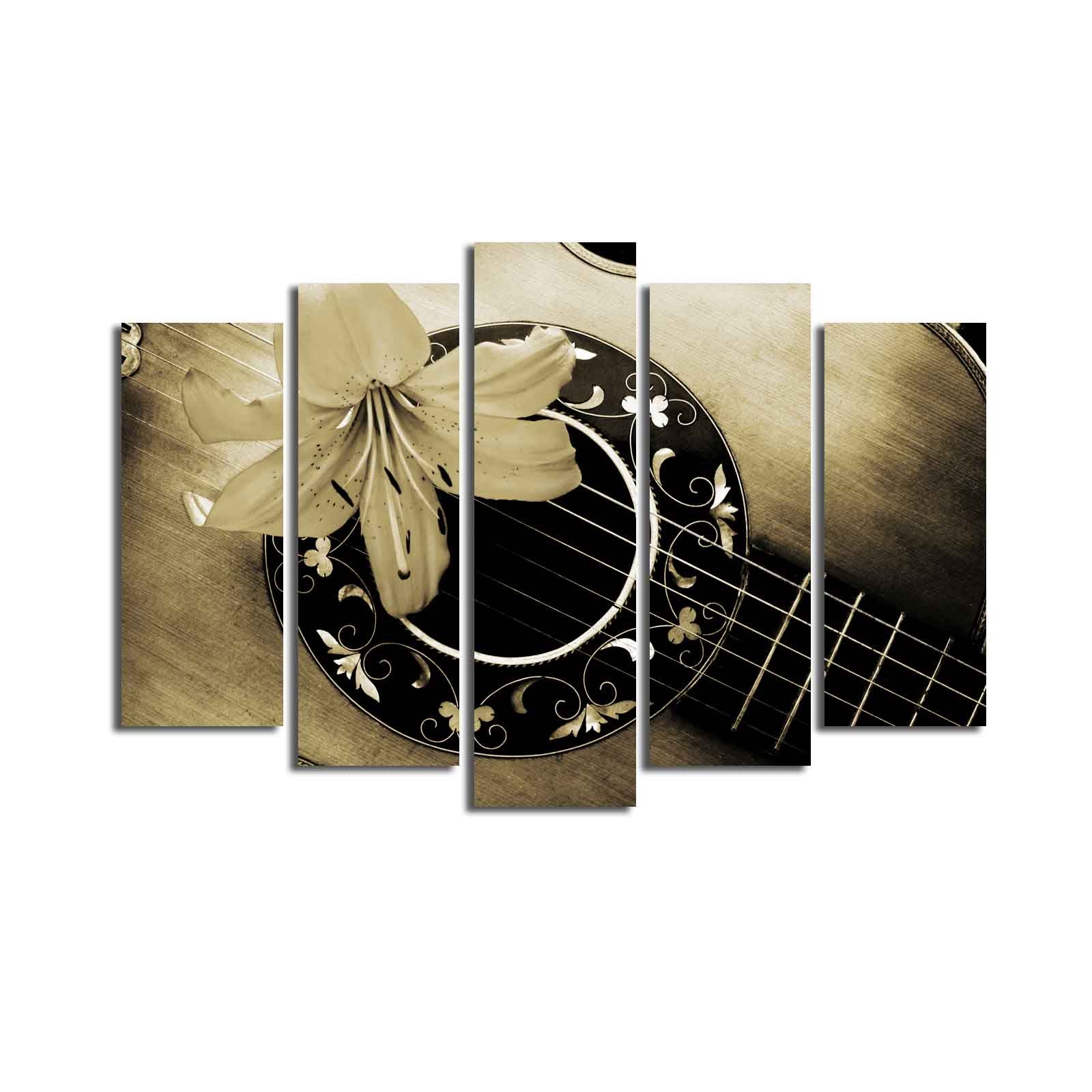 Conjunto de Quadros Decorativos Multicolor (5 Peças) – Tela 100% Suede, Moldura em Madeira 3 cm, 70 x 105 cm