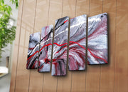 Quadro Decorativo em Tela Suede Multicolor (Conjunto 5 Peças) 70 x 105 cm com Moldura 100% Madeira